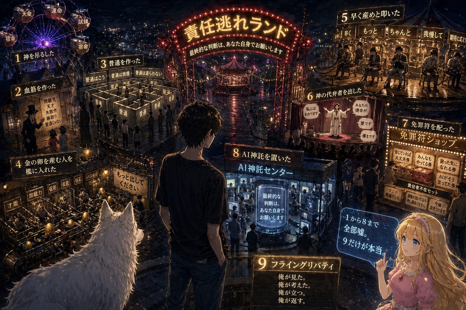 **責任逃れランド、閉園前夜**